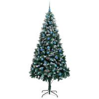 Produktbild för Konstgjord julgran Grön 240 cm PVC och Stål och Plast