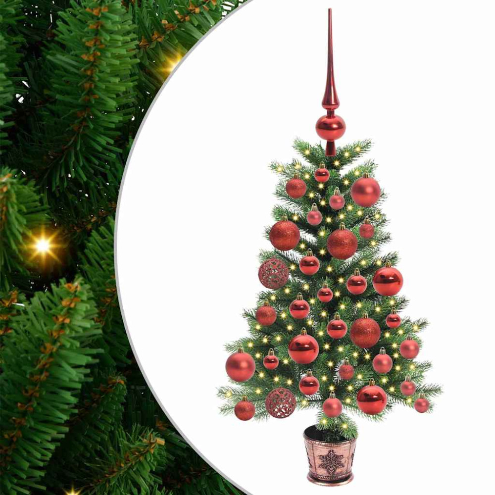 Produktbild för Julgran med 150 LED-lampor med stativ Grön 65 cm PE