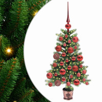 Produktbild för Julgran med 150 LED-lampor med stativ Grön 65 cm PE