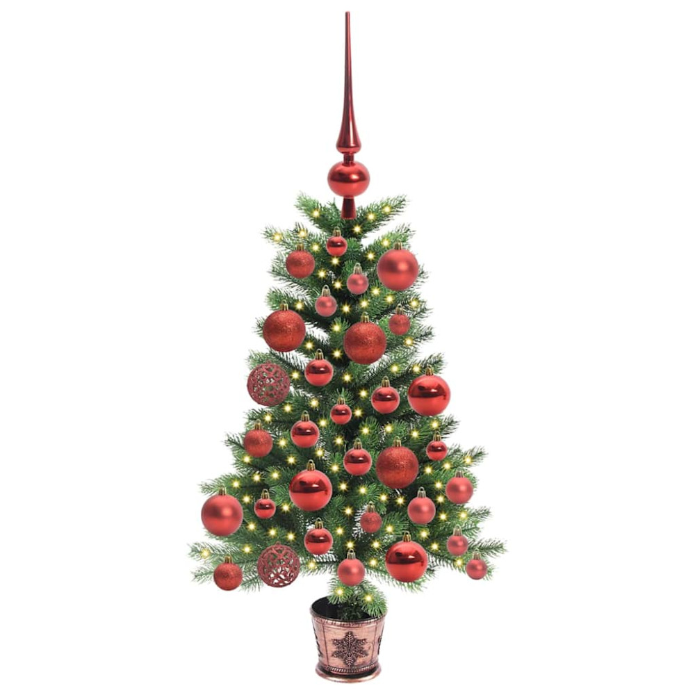 Produktbild för Julgran med 150 LED-lampor med stativ Grön 65 cm PE