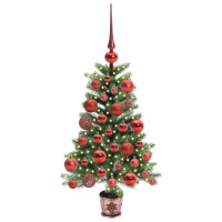 Produktbild för Julgran med 150 LED-lampor med stativ Grön 65 cm PE