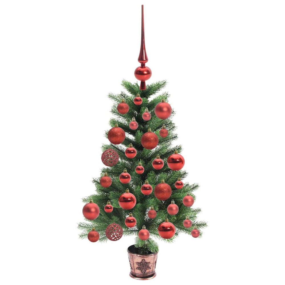 Produktbild för Julgran med 150 LED-lampor med stativ Grön 65 cm PE