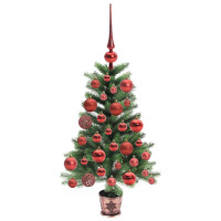 Produktbild för Julgran med 150 LED-lampor med stativ Grön 65 cm PE
