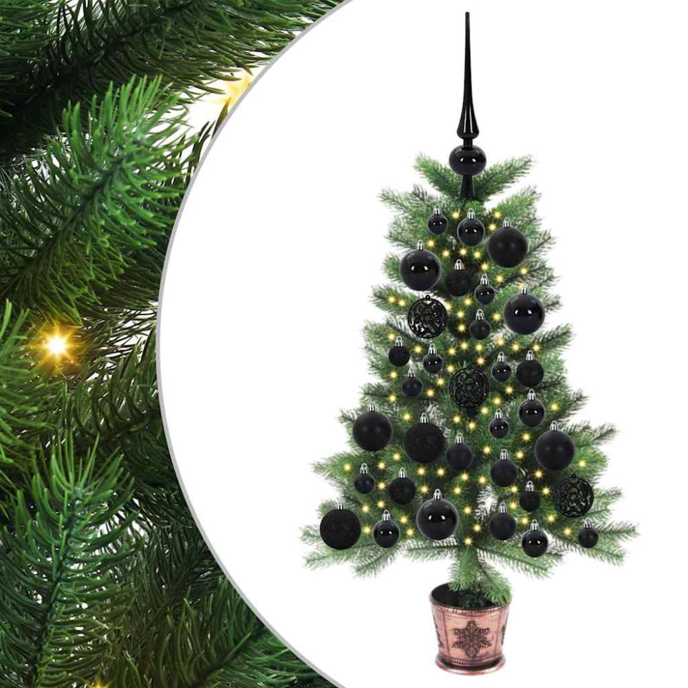 Produktbild för Julgran med 150 LED-lampor med stativ Grön 65 cm PE