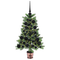 Produktbild för Julgran med 150 LED-lampor med stativ Grön 65 cm PE