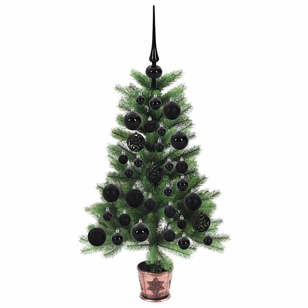 Produktbild för Julgran med 150 LED-lampor med stativ Grön 65 cm PE