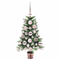 Produktbild för Julgran med 150 LED-lampor med stativ Grön 65 cm PE