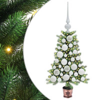 Produktbild för Julgran med 150 LED-lampor med stativ Grön 65 cm PE