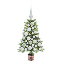 Produktbild för Julgran med 150 LED-lampor med stativ Grön 65 cm PE