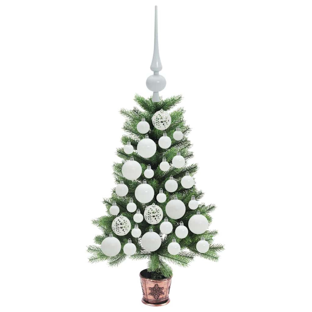 Produktbild för Julgran med 150 LED-lampor med stativ Grön 65 cm PE