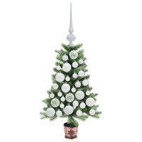 Produktbild för Julgran med 150 LED-lampor med stativ Grön 65 cm PE