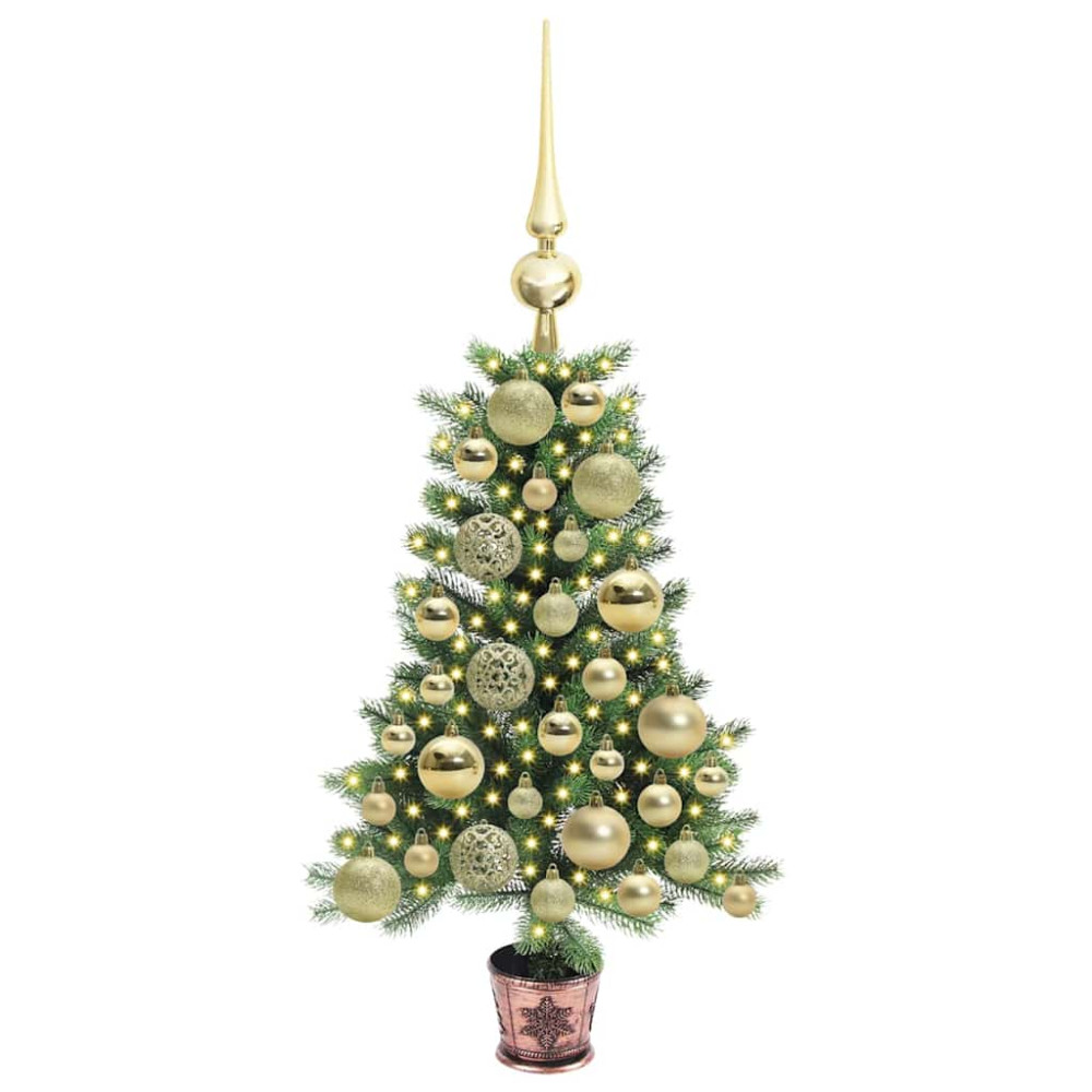 Produktbild för Julgran med 150 LED-lampor med stativ Grön 65 cm PE