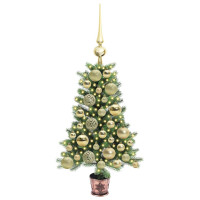 Produktbild för Julgran med 150 LED-lampor med stativ Grön 65 cm PE