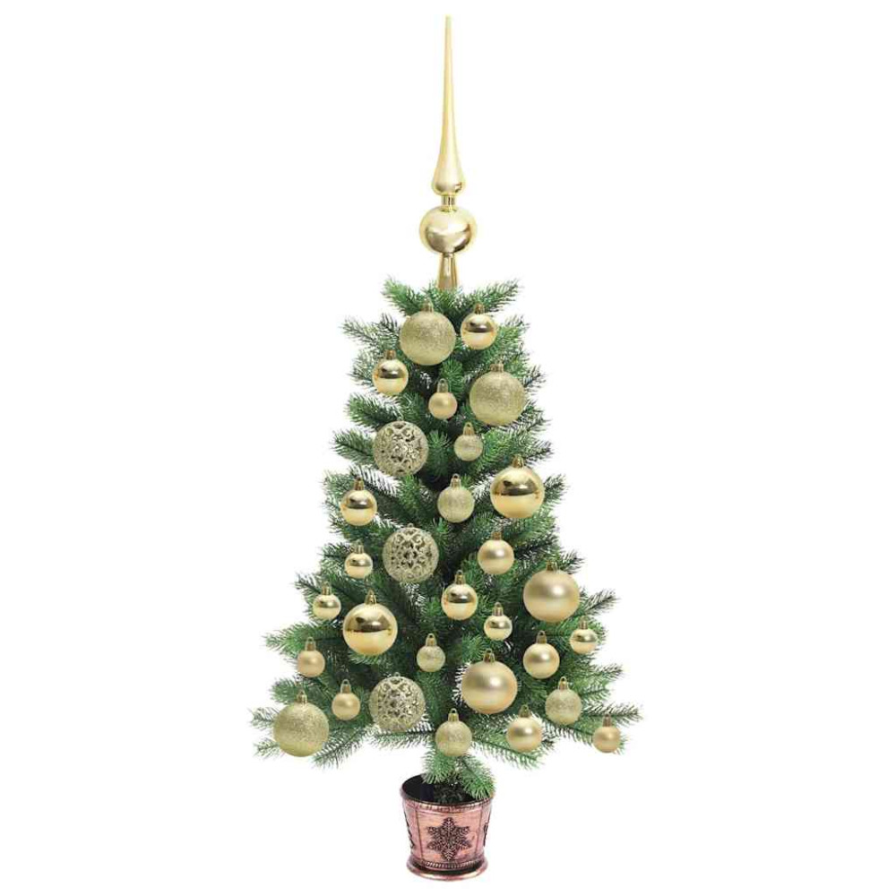 Produktbild för Julgran med 150 LED-lampor med stativ Grön 65 cm PE