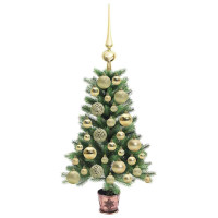 Produktbild för Julgran med 150 LED-lampor med stativ Grön 65 cm PE
