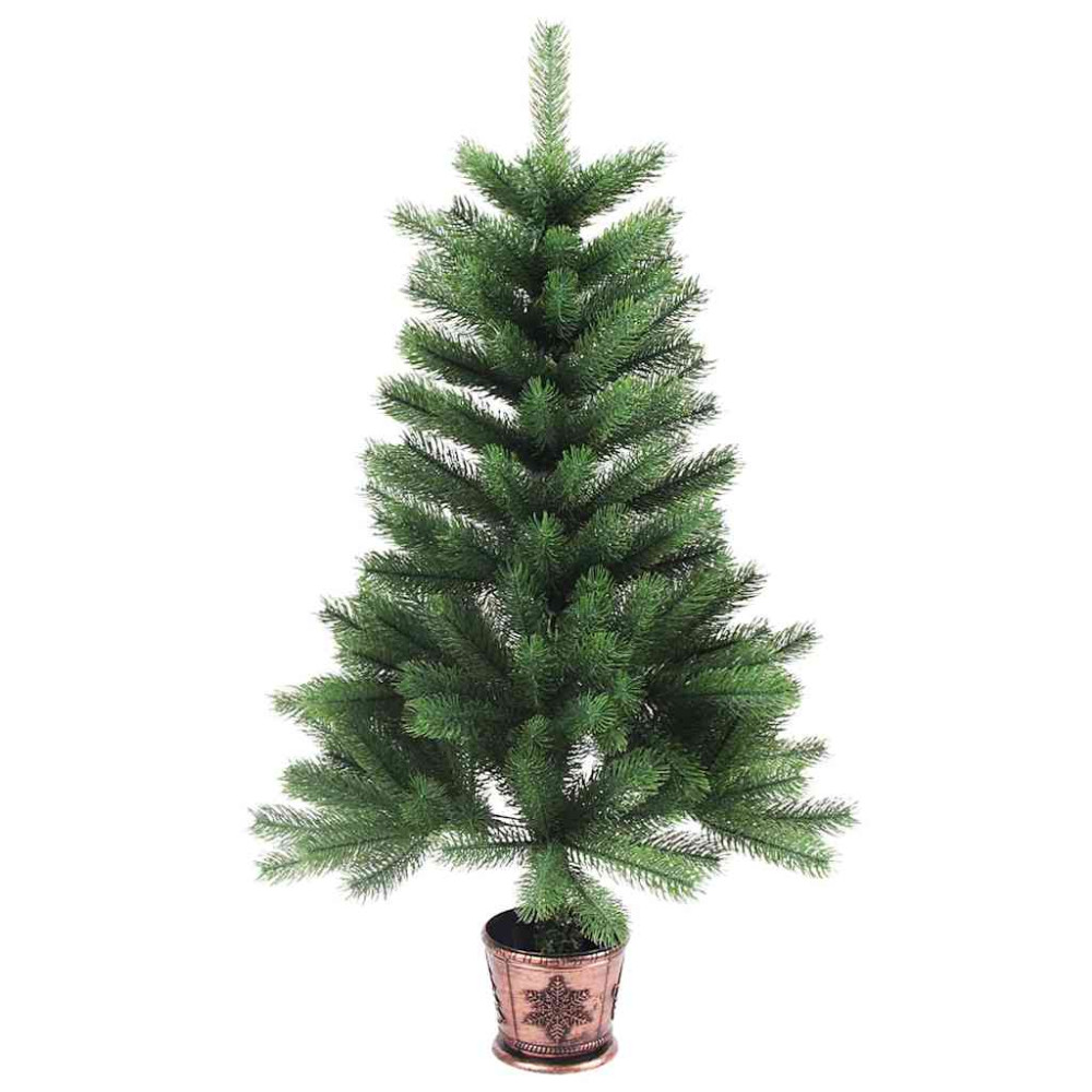 Produktbild för Julgran med 150 LED-lampor med stativ Grön 65 cm PE