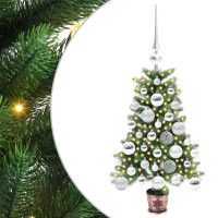 Produktbild för Julgran med 150 LED-lampor med stativ Grön 65 cm PE