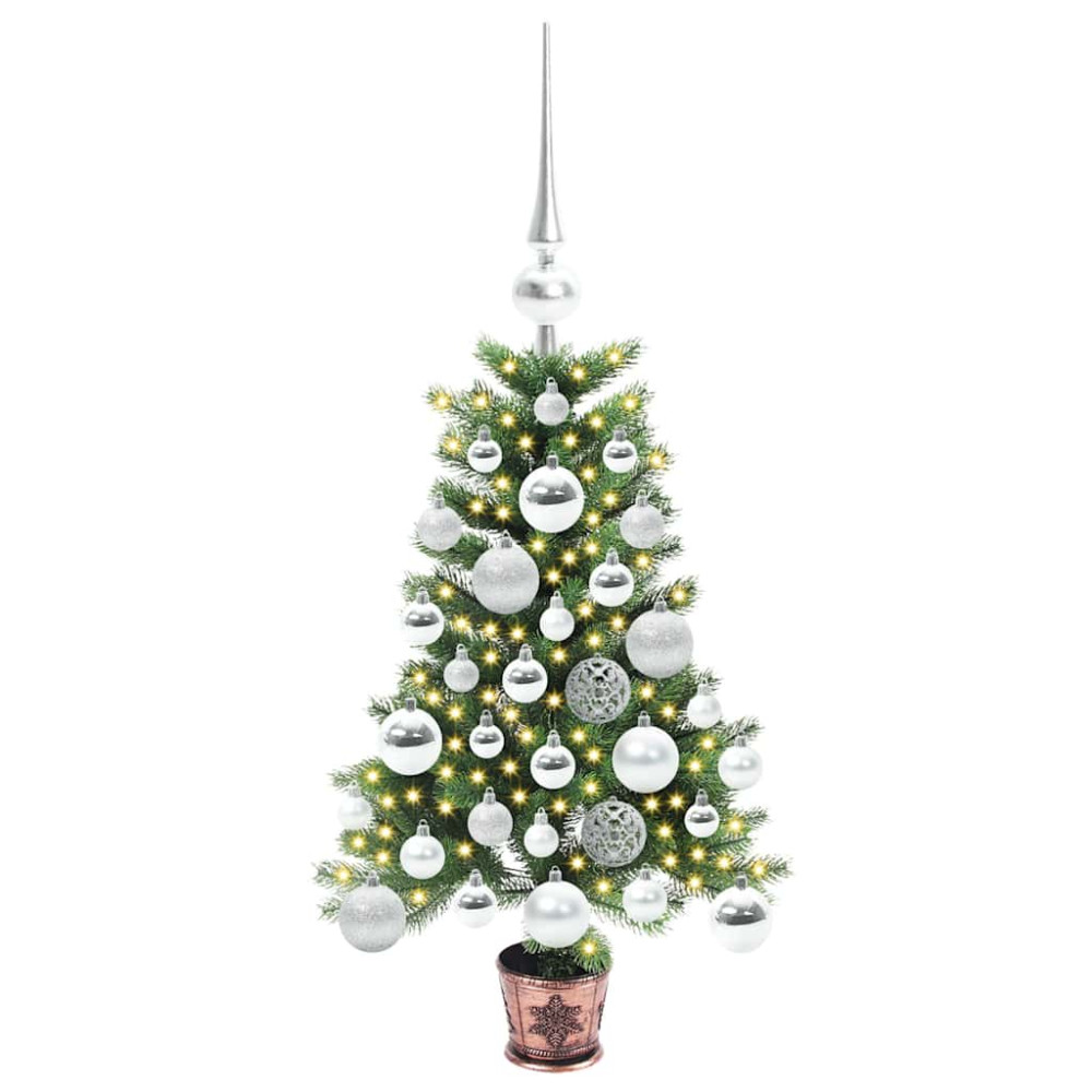 Produktbild för Julgran med 150 LED-lampor med stativ Grön 65 cm PE