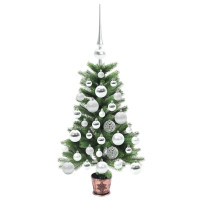 Produktbild för Julgran med 150 LED-lampor med stativ Grön 65 cm PE