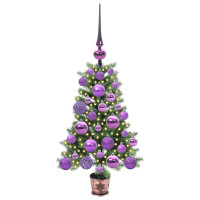 Produktbild för Julgran med 150 LED-lampor med stativ Grön 65 cm PE