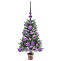 Produktbild för Julgran med 150 LED-lampor med stativ Grön 65 cm PE
