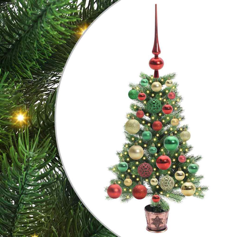 Produktbild för Julgran med 150 LED-lampor med stativ Grön 65 cm PE