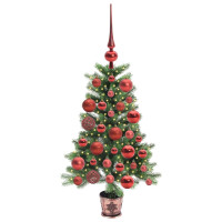 Produktbild för Julgran med 150 LED-lampor med stativ Grön 90 cm PE