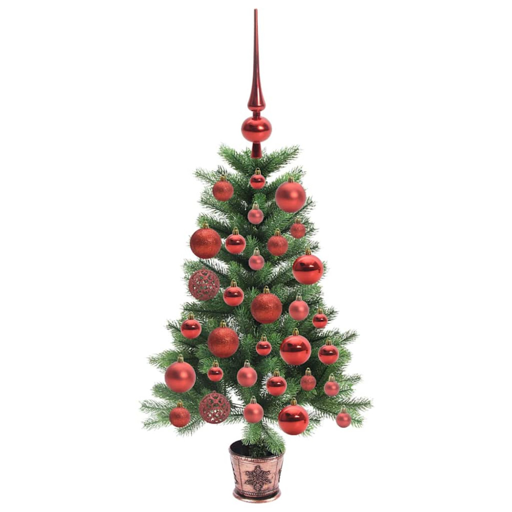 Produktbild för Julgran med 150 LED-lampor med stativ Grön 90 cm PE