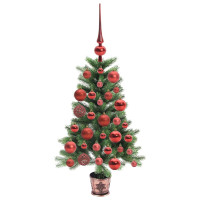 Produktbild för Julgran med 150 LED-lampor med stativ Grön 90 cm PE