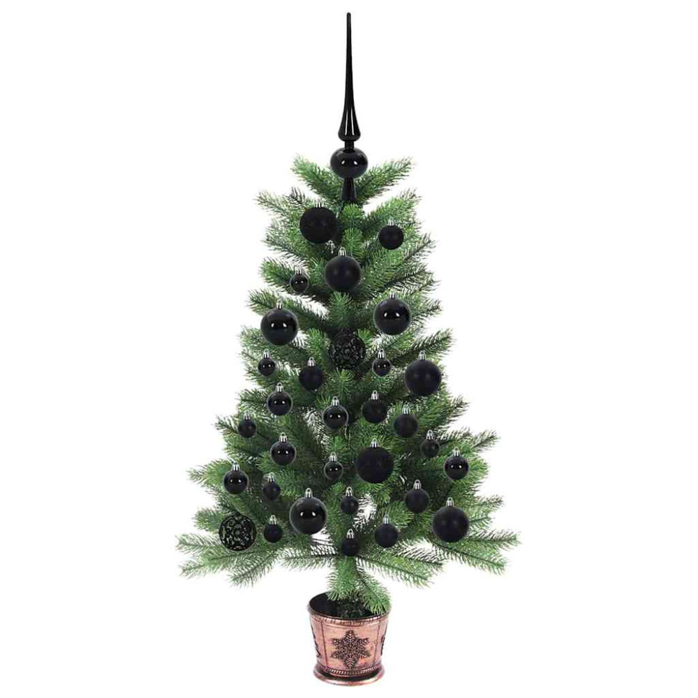 Produktbild för Julgran med 150 LED-lampor med stativ Grön 90 cm PE