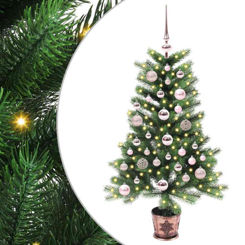 vidaXL Julgran med 150 LED-lampor med stativ Grön 90 cm PE