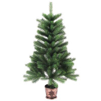 Produktbild för Julgran med 150 LED-lampor med stativ Grön 90 cm PE