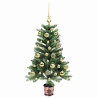 Produktbild för Julgran med 150 LED-lampor med stativ Grön 90 cm PE