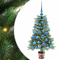 Produktbild för Julgran med 150 LED-lampor med stativ Grön 90 cm PE