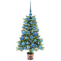Produktbild för Julgran med 150 LED-lampor med stativ Grön 90 cm PE
