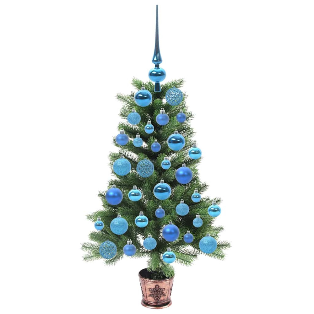 Produktbild för Julgran med 150 LED-lampor med stativ Grön 90 cm PE