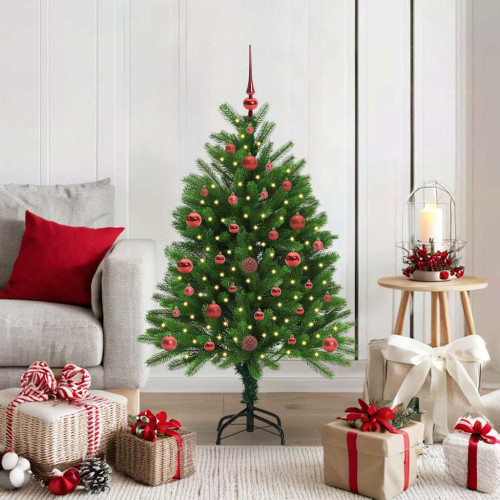 vidaXL Julgran med 150 LED-lampor med stativ Grön 120 cm PE