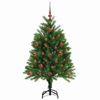 Produktbild för Julgran med 150 LED-lampor med stativ Grön 120 cm PE