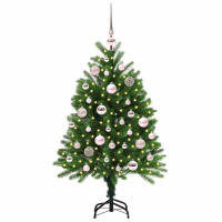 Produktbild för Julgran med 150 LED-lampor med stativ Grön 120 cm PE