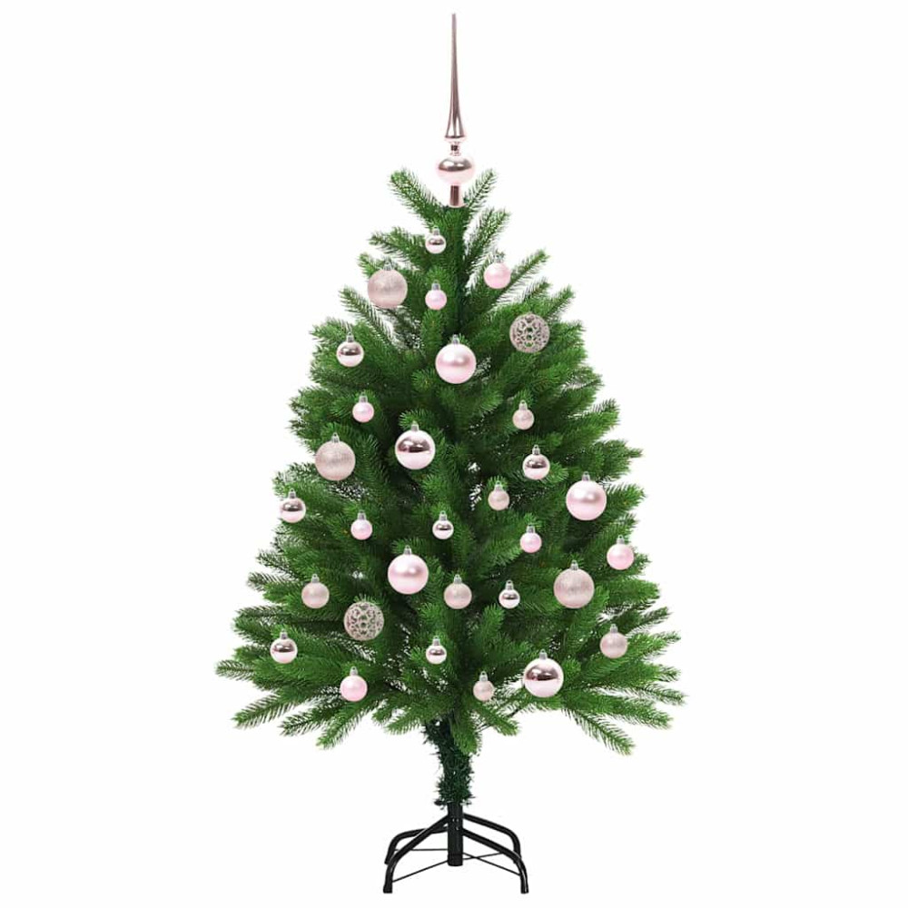 Produktbild för Julgran med 150 LED-lampor med stativ Grön 120 cm PE