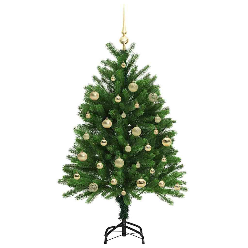 Produktbild för Julgran med 150 LED-lampor med stativ Grön 120 cm PE