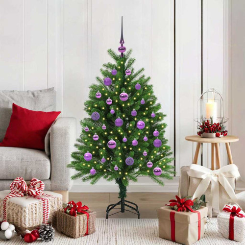 vidaXL Julgran med 150 LED-lampor med stativ Grön 120 cm PE