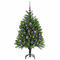 Produktbild för Julgran med 150 LED-lampor med stativ Grön 120 cm PE