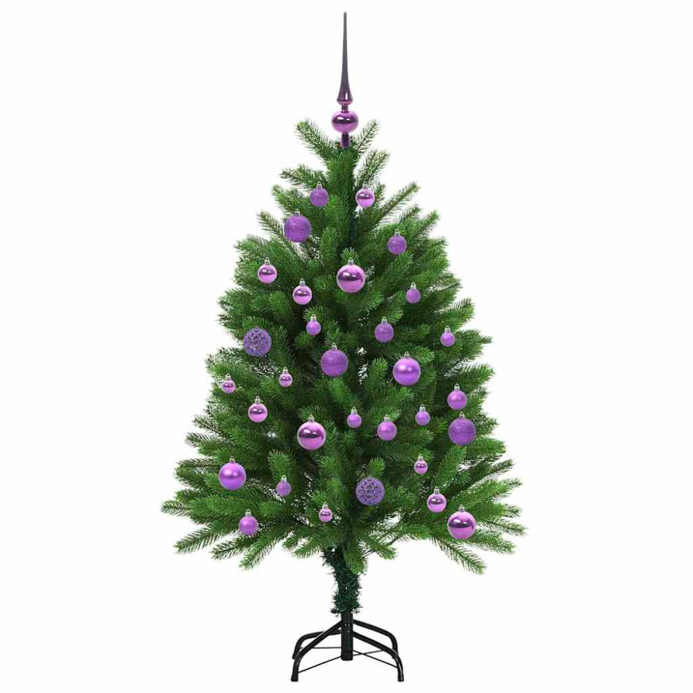 Produktbild för Julgran med 150 LED-lampor med stativ Grön 120 cm PE