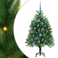 Produktbild för Julgran med 150 LED-lampor med stativ Grön 120 cm PE