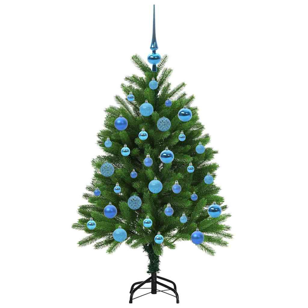 Produktbild för Julgran med 150 LED-lampor med stativ Grön 120 cm PE