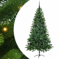 Produktbild för Julgran med 150 LED-lampor med stativ Grön 150 cm PE