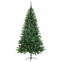 Produktbild för Julgran med 150 LED-lampor med stativ Grön 150 cm PE