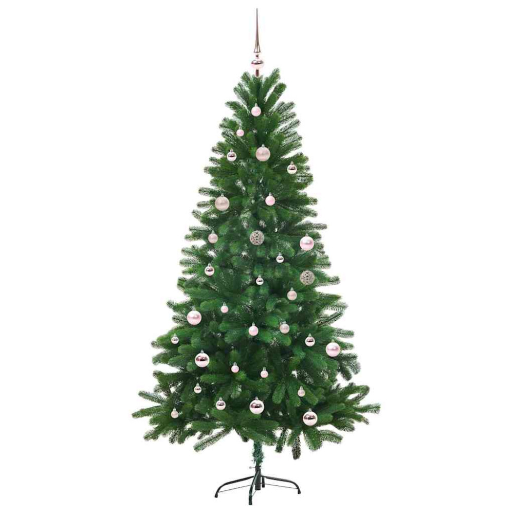 Produktbild för Julgran med 150 LED-lampor med stativ Grön 150 cm PE