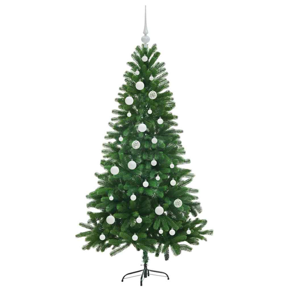 Produktbild för Julgran med 150 LED-lampor med stativ Grön 150 cm PE